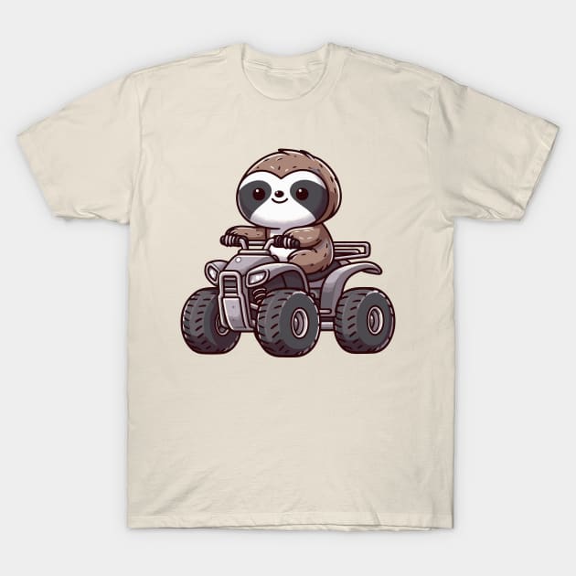 Cute sloth On ATV T-Shirt by fikriamrullah